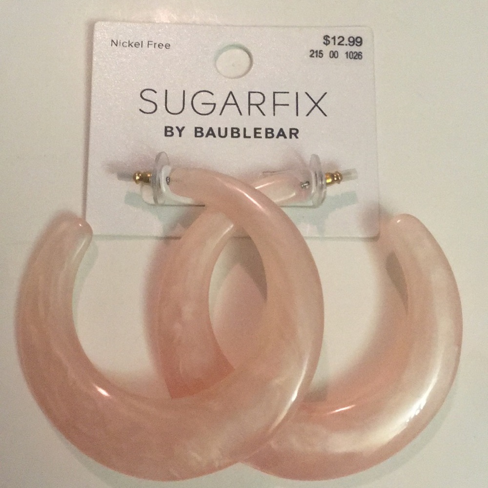 Sugarfix by Baublebar Pink Stone Hoop Earrings